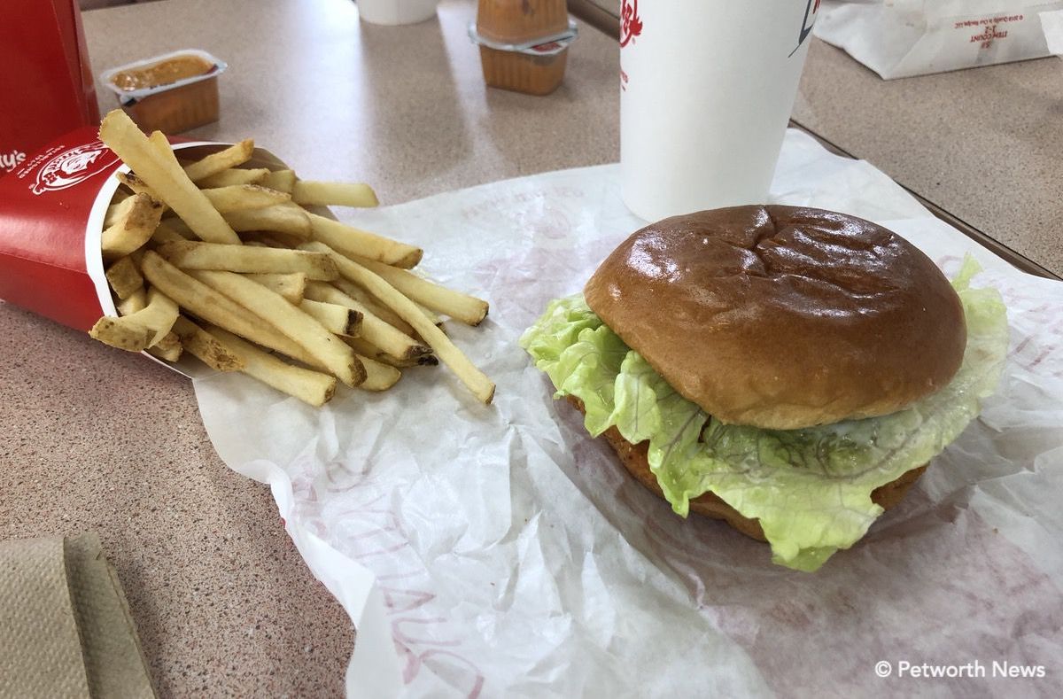 The spicy chicken sandwich… these things never, ever look as good as the marketing photos.