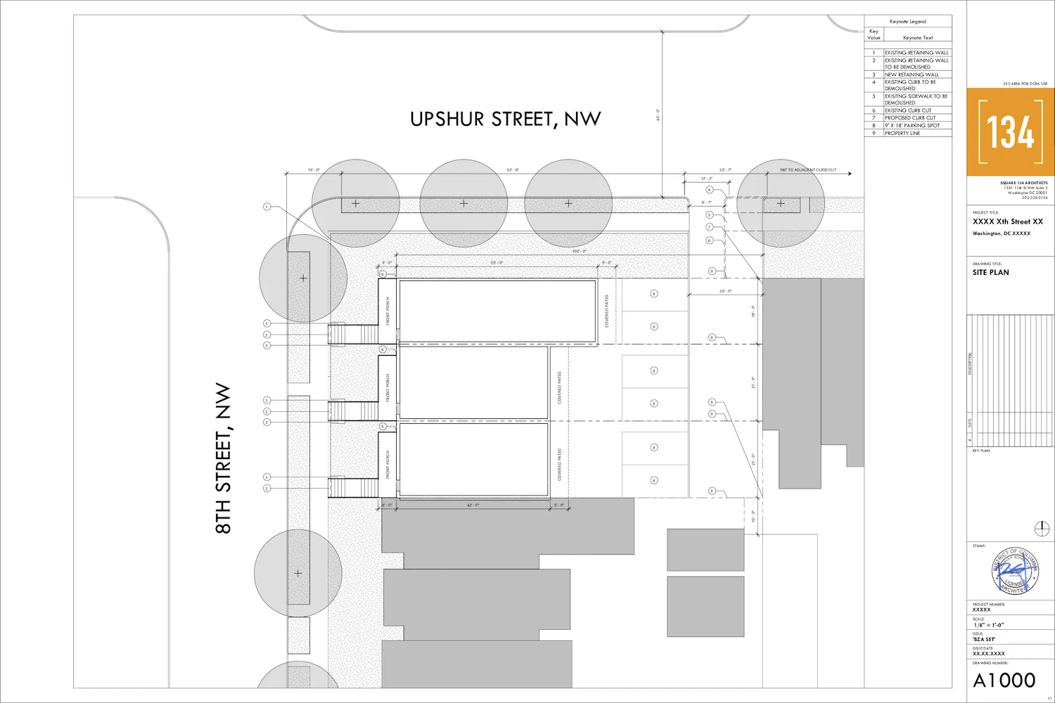 The preliminary site plan for the new condo building.
