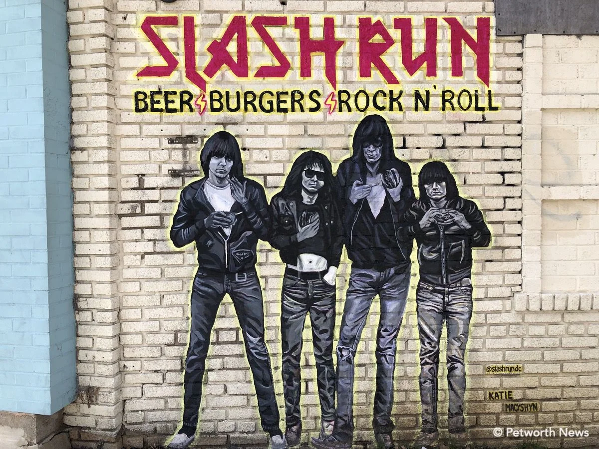 The Ramones mural on the wall outside Slash Run symbolizes Christine’s passions for music, and the food.