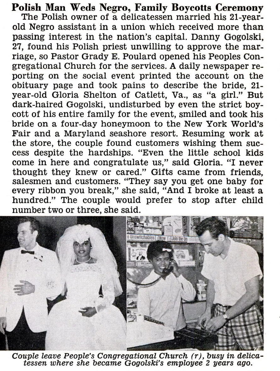 The Jet magazine article about the Gogolski’s wedding.