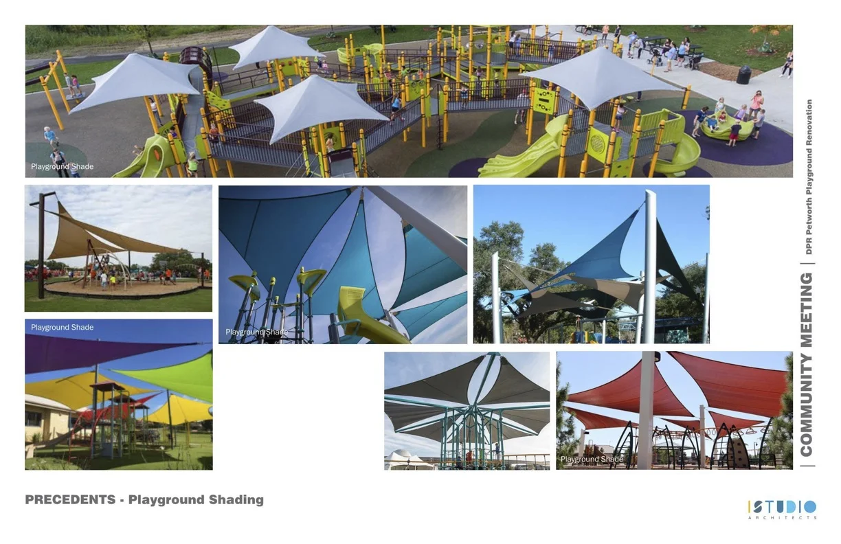 Examples of sail shade structures.