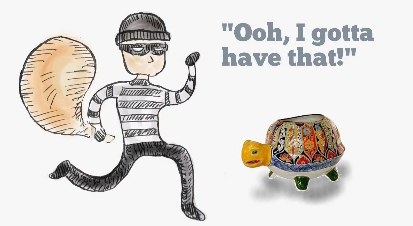 During a global pandemic, someone actually stole a large, heavy... ceramic turtle?