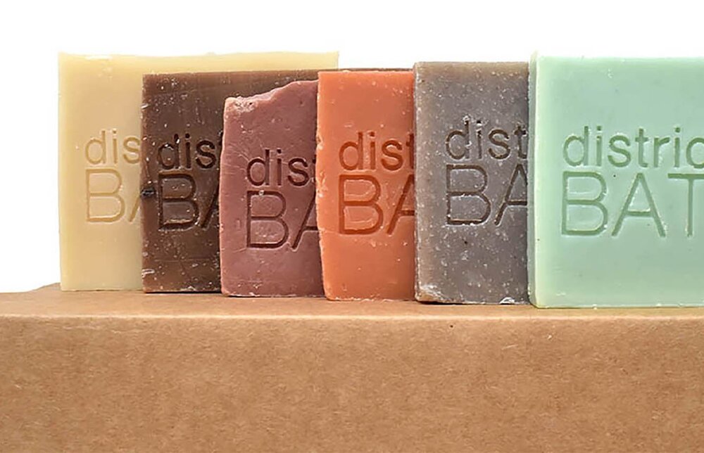 Some of the soaps available at District Batch
