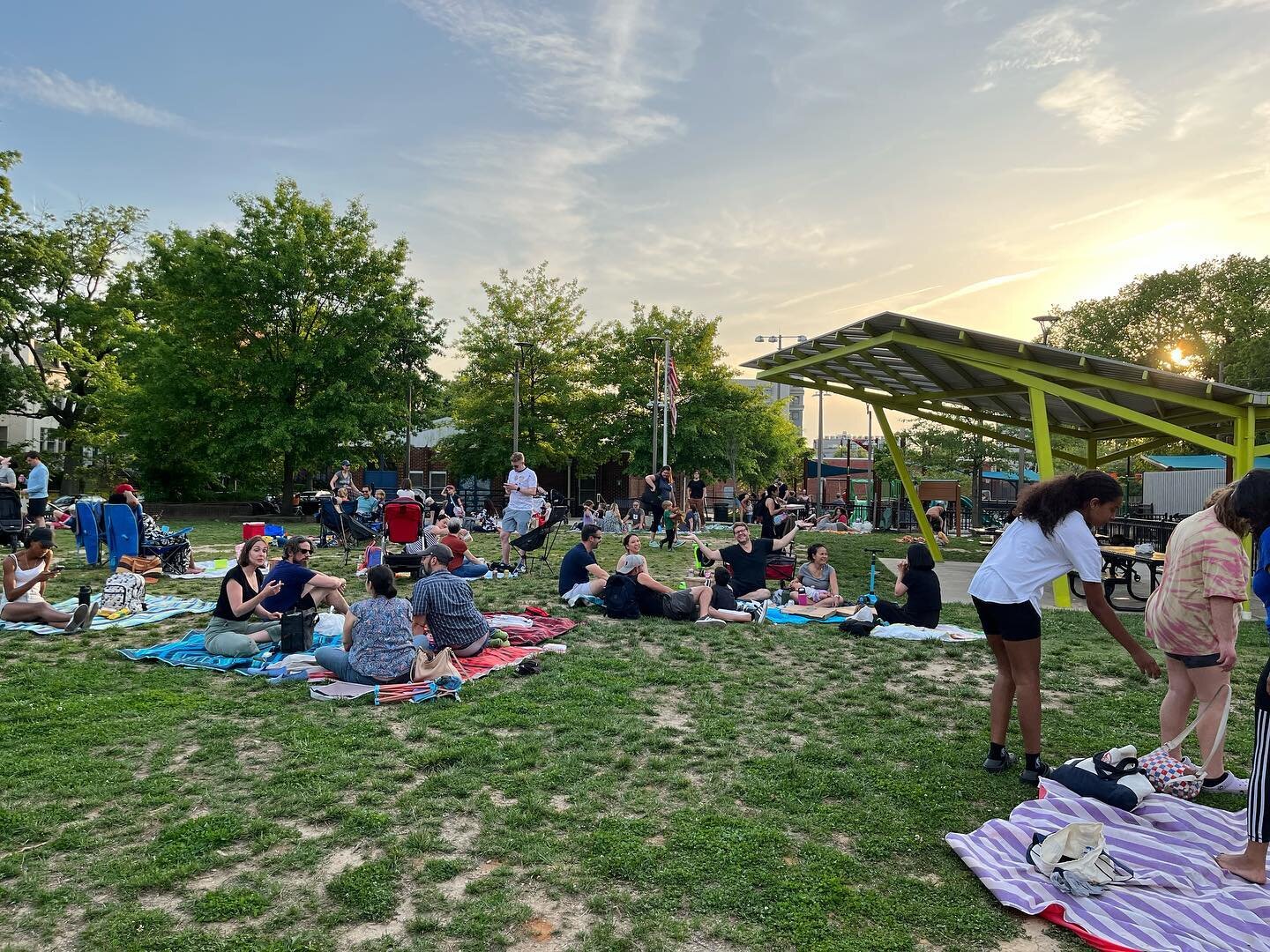 Lots of parents and kids at the Petworth Rec Center waiting for @dcdpr&rsquo;s outdoor movie Ratatouille. &ldquo;We&rdquo;re having fun!&rdquo; said one parent lol.