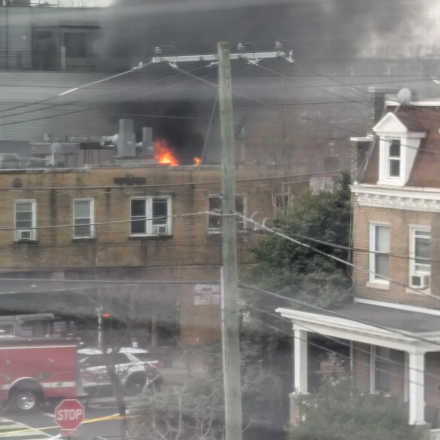 Fire at 800 Upshur St NW. Report of one person taken to hospital for smoke inhalation. Cinder restaurant below the fire seems to be ok and will reopen in a few days. Hopefully no other injuries. DC Fire responded quickly. (h/t JP)