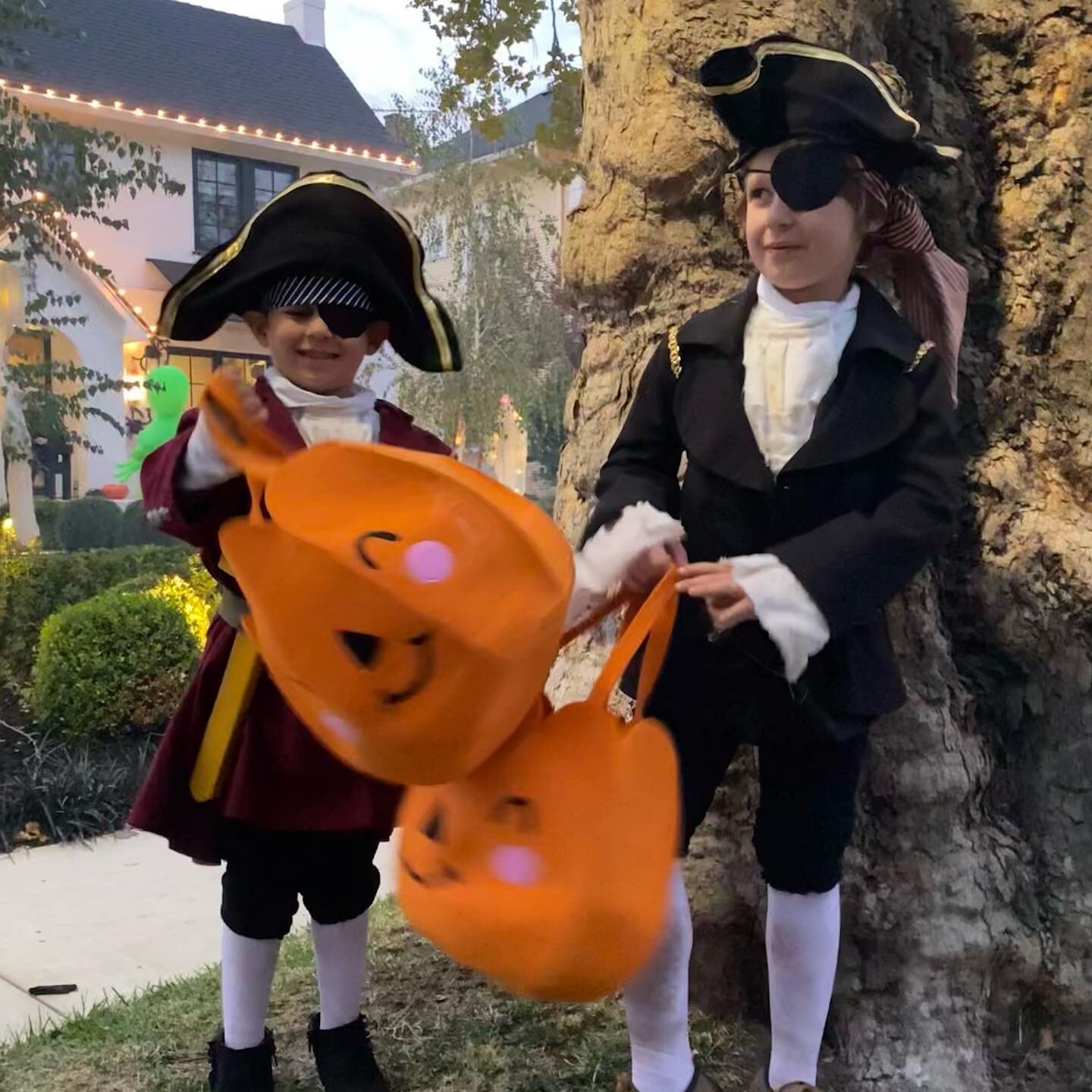 Such a sweet evening of trick-or-treating with the kids! Adult &ldquo;costumes&rdquo; were a bit of a dial-in, but surprisingly fun to spend the evening flapping and caw-ing around our two favorite pirates. Happppy Halloween, everyone!