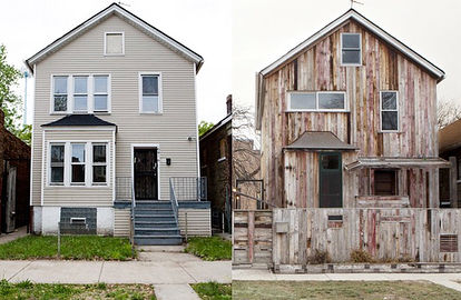 Theaster Gates, Dorchester Projects (2009)

Dorchester, Chicago

Dorchester Projects is a platform for art and cultural development in the Dorchester neighbourhood, Chicago. After refurbishing some buildings using repurposed materials from all over C