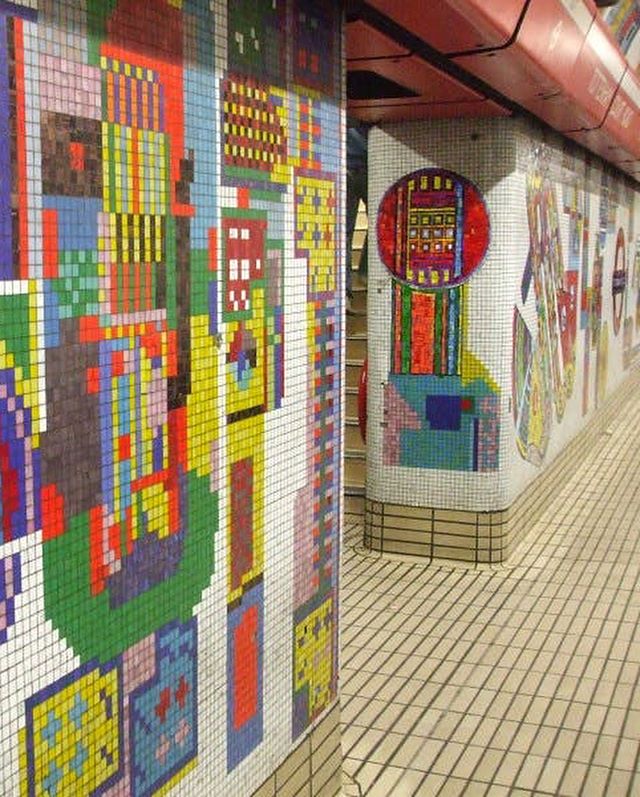 Eduardo Paolozzi, Tottenham Court Road Mosaics (1984)
London Underground U.K.

In 1979, the year of Margaret Thatcher&rsquo;s first election victory, a member of the Tube&rsquo;s team saw a mural the Scottish pop artist Eduardo Paolozzi had made for 