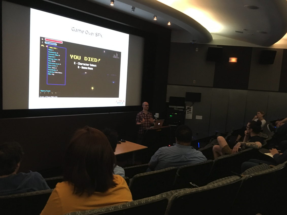 Me giving a talk to the local NYC Game Audio group.
