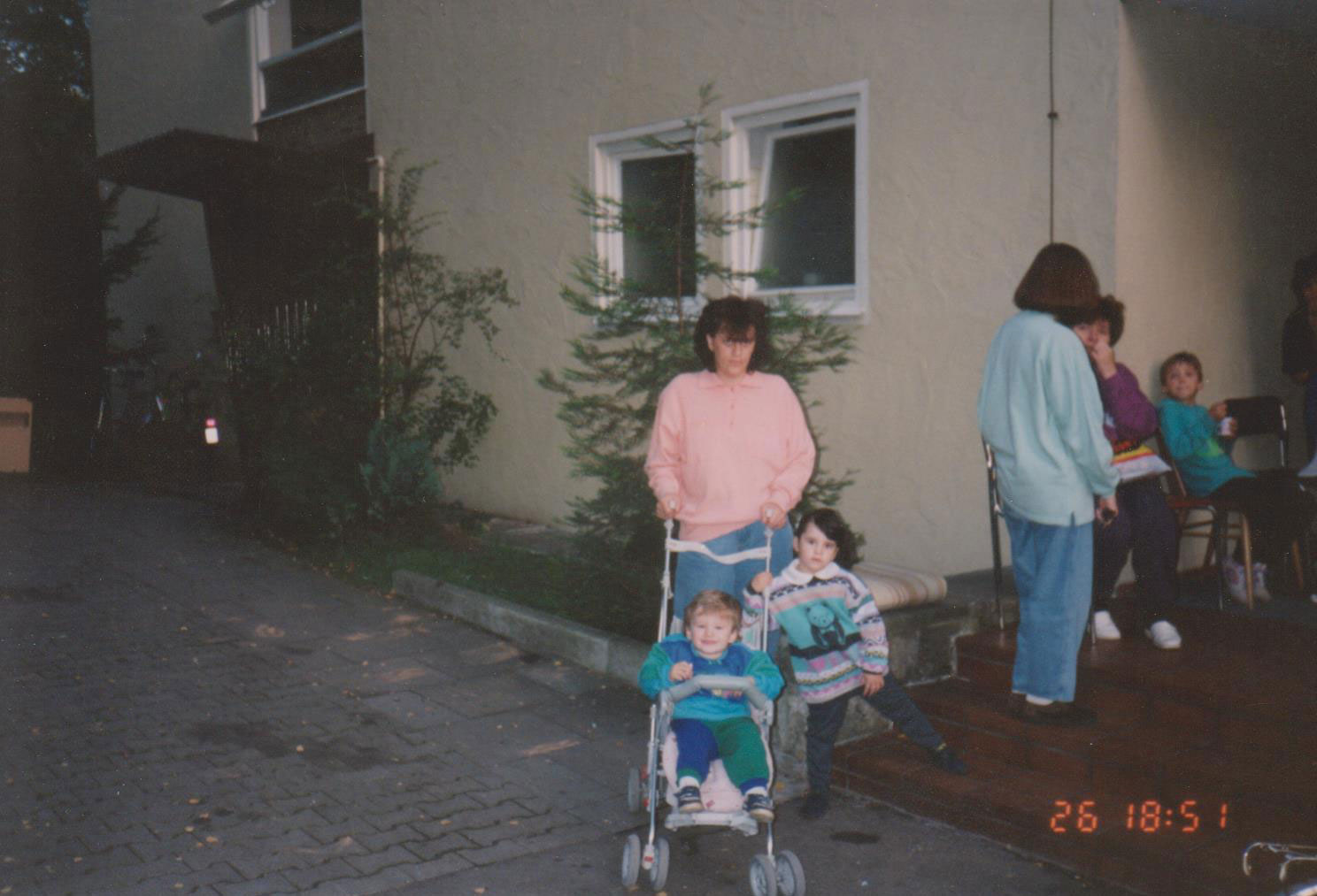 My mom, brother and I outside of the refugee shelter AKA abandoned school