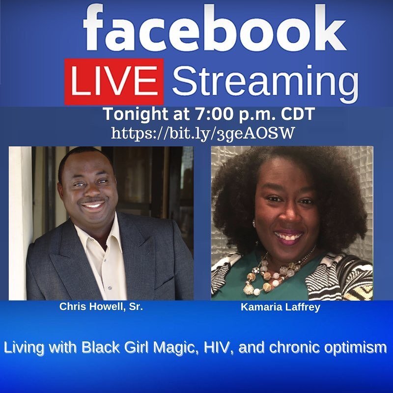 #Repost @chrishowellsr with @make_repost
・・・
Tune in tonight at 7 p.m. for our interview event, &ldquo;Living with Black Girl Magic, HIV, and Chronic Optimism,&rdquo; with public speaker and HIV justice advocate Kamaria Laffrey! While World AIDS Day 