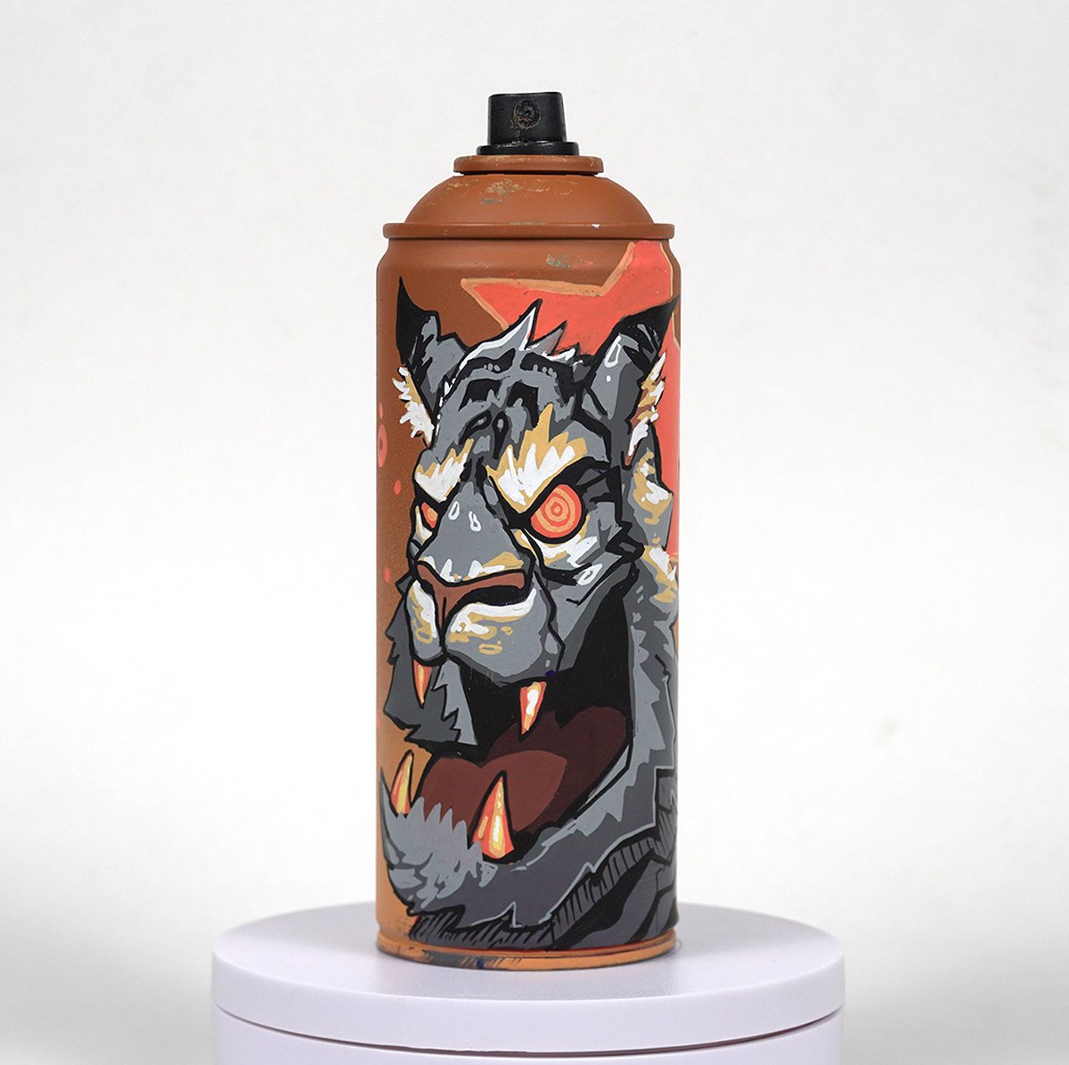 Custom Spray Can 12 - Grey Tiger — Kiptoe