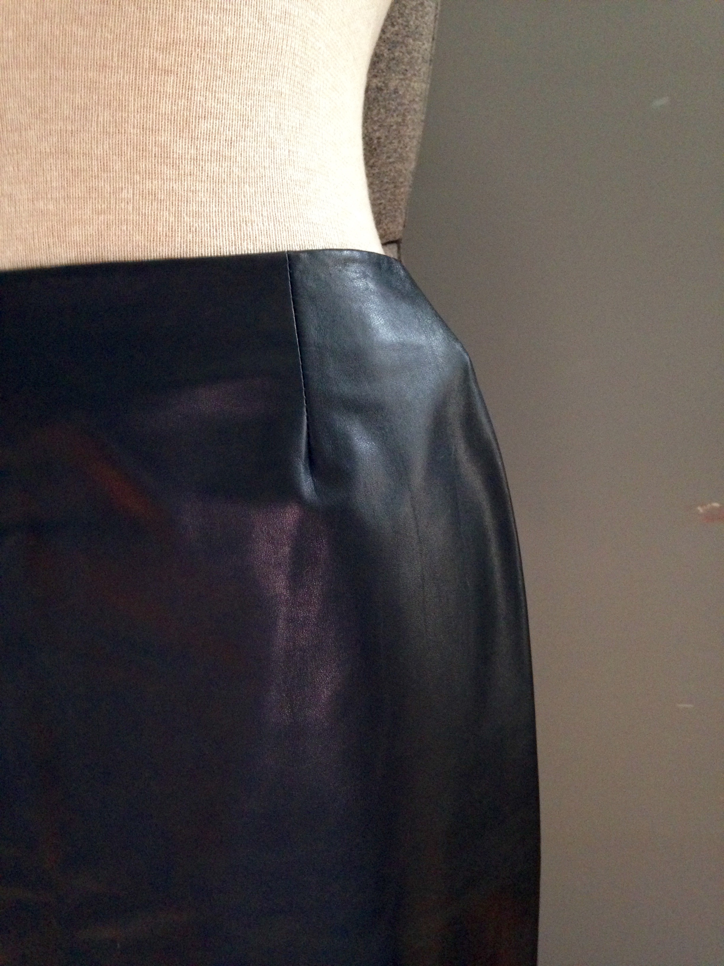 vintage black leather skirt with bottom side zips $49 - bottoms ...