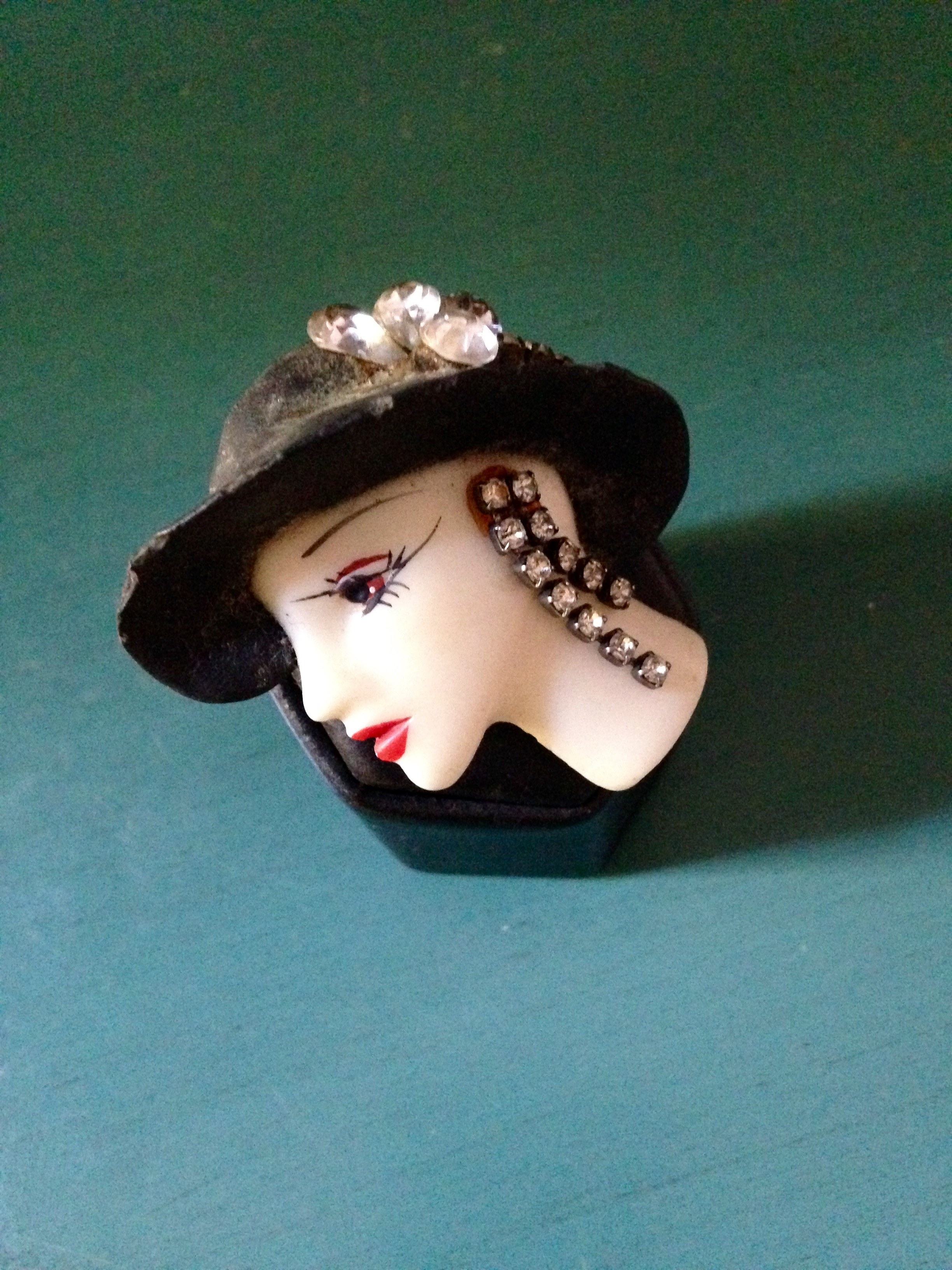 vintage women's head pin with rhinestones $29 - jewelry - bright lights ...