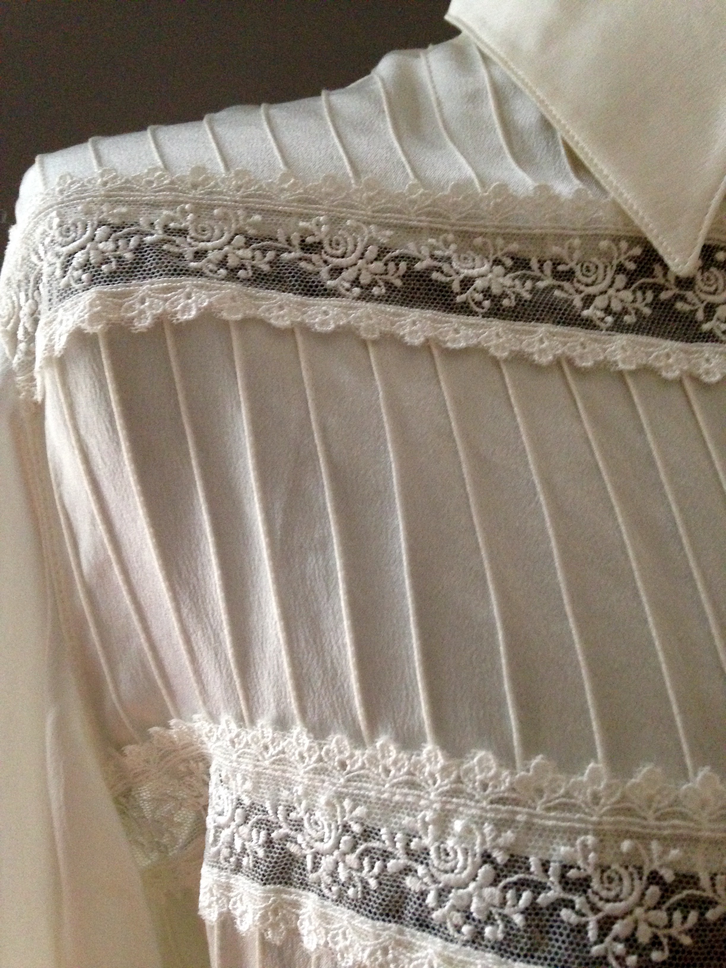 vintage escada silk cream colored lacy blouse $32 - tops - bright ...