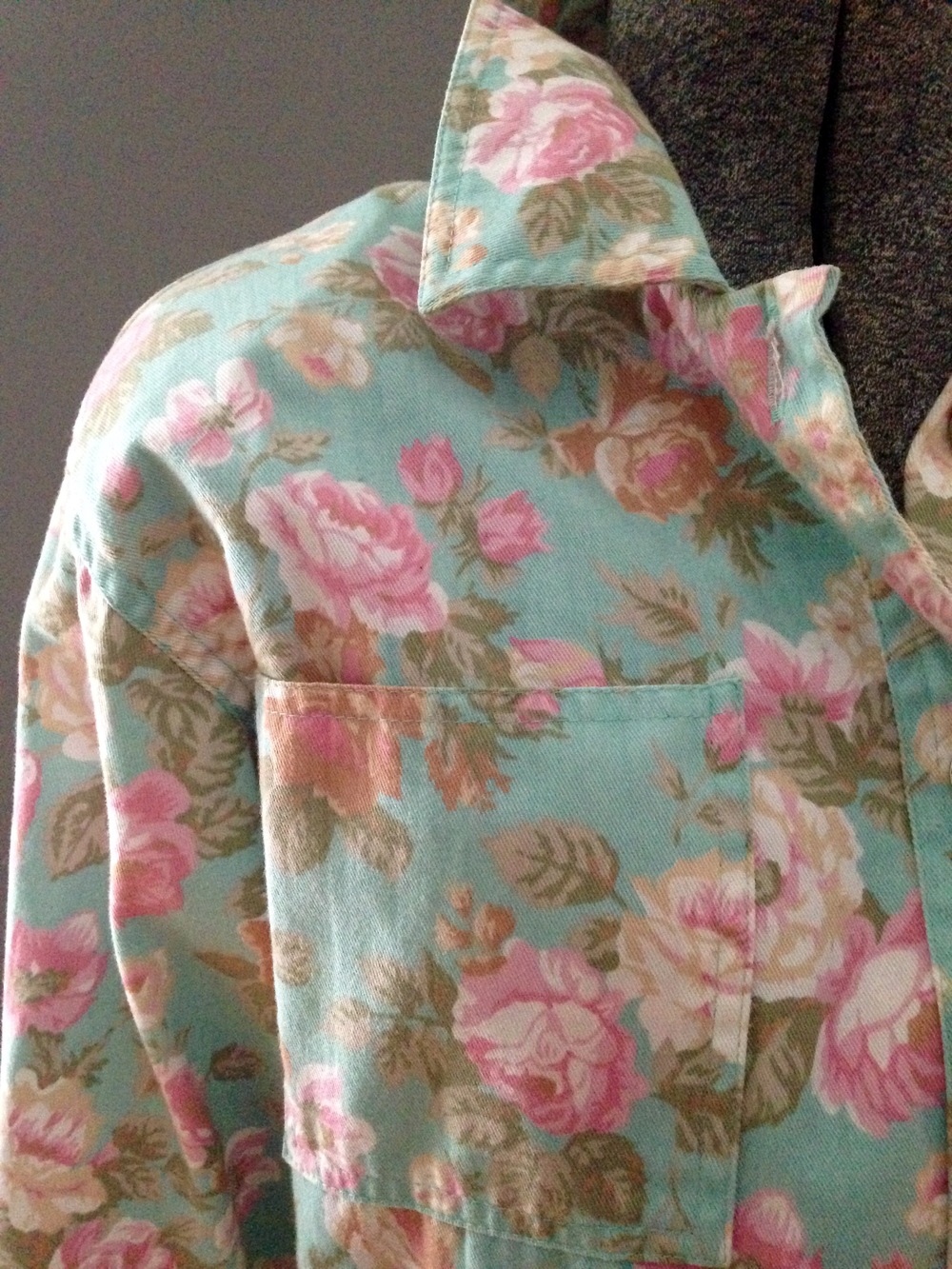 Vintage Floral Oversized Denim Jacket