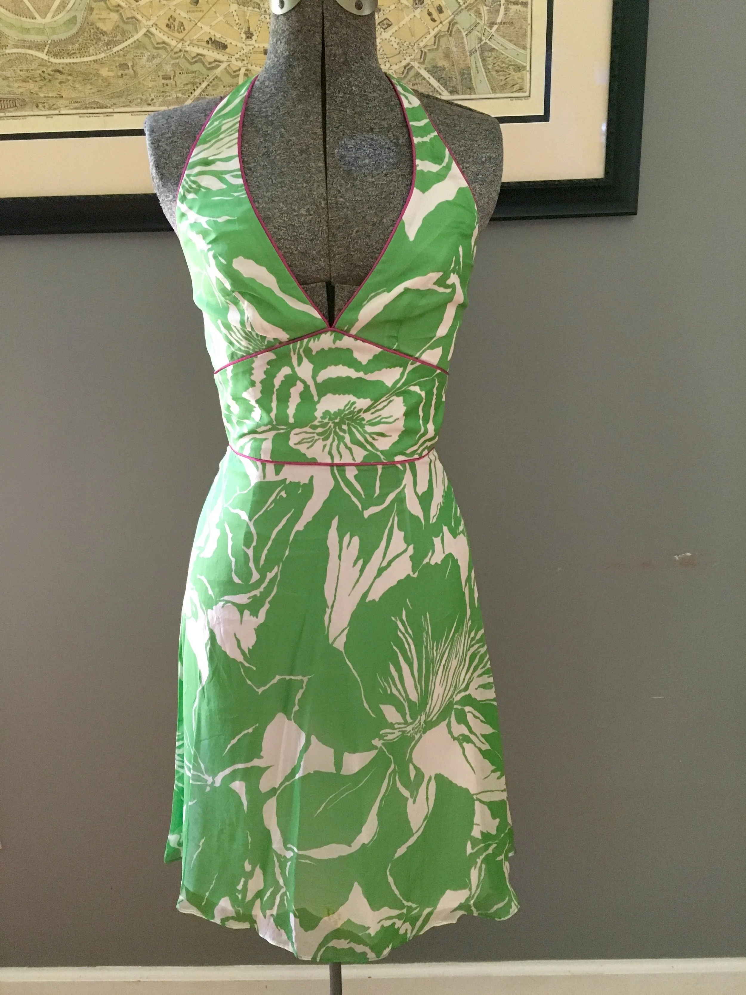 lovely silk vintage halter dress from 