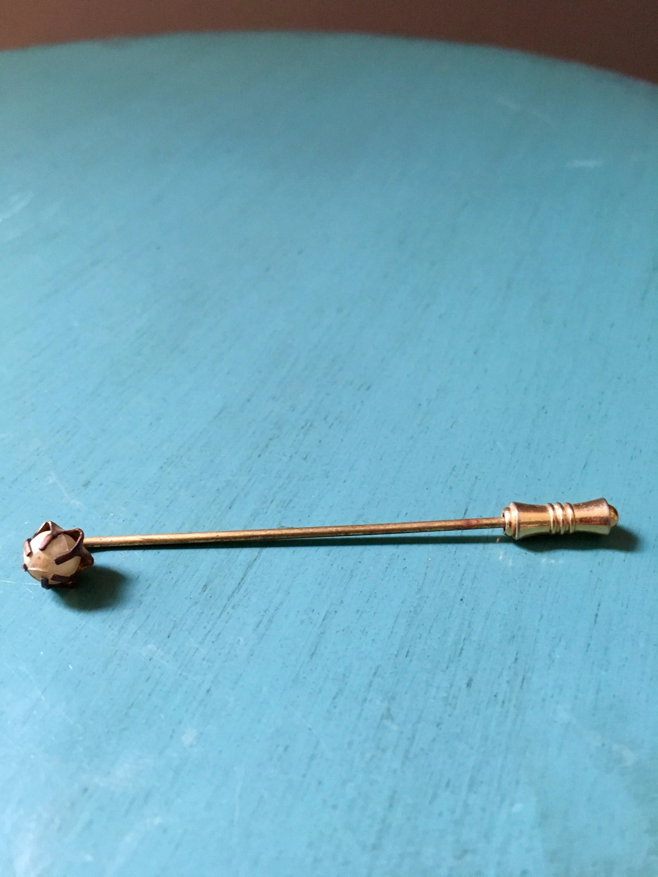 vintage pearl gold tone stick pin $18