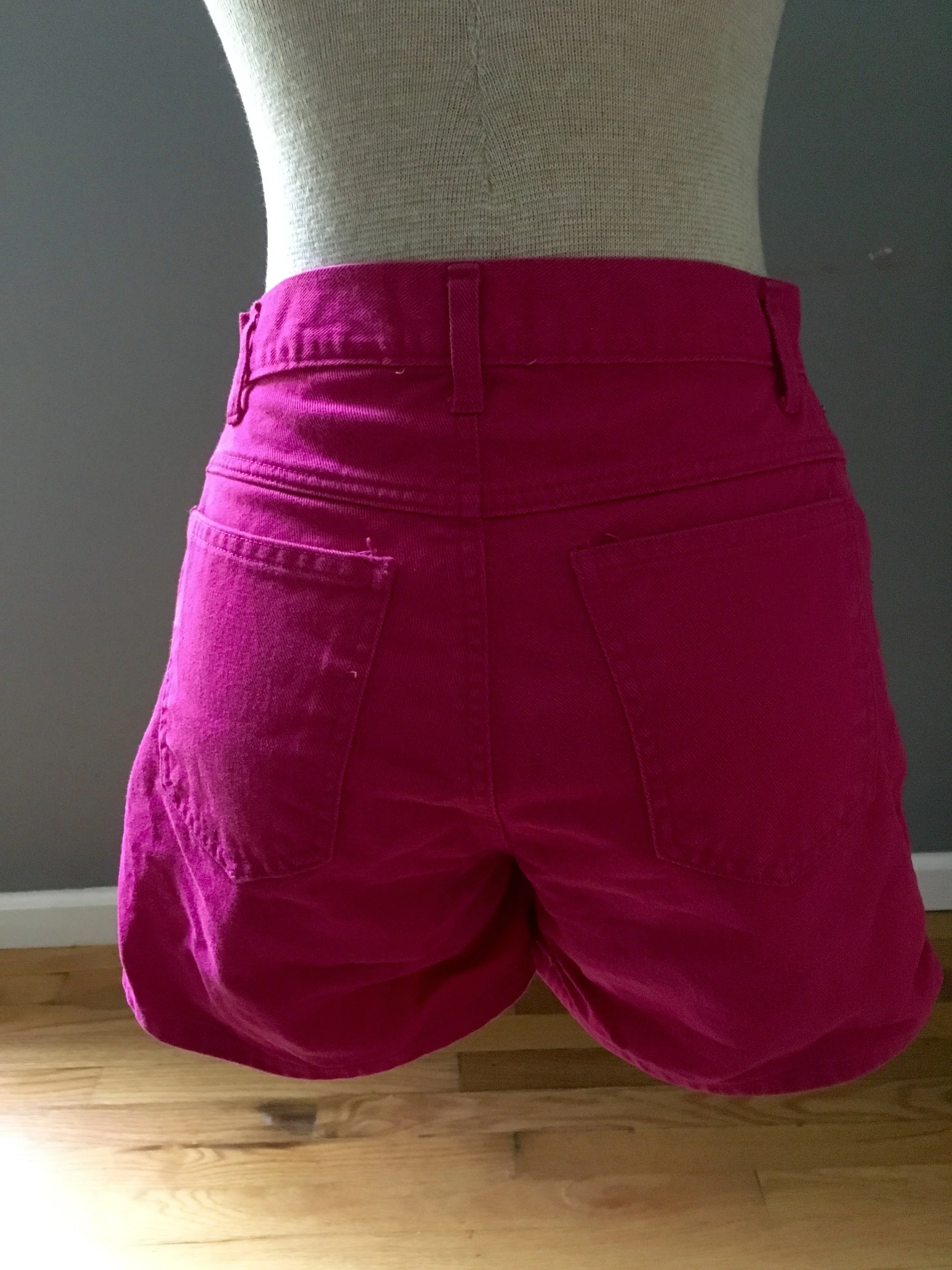 neon pink high waisted shorts
