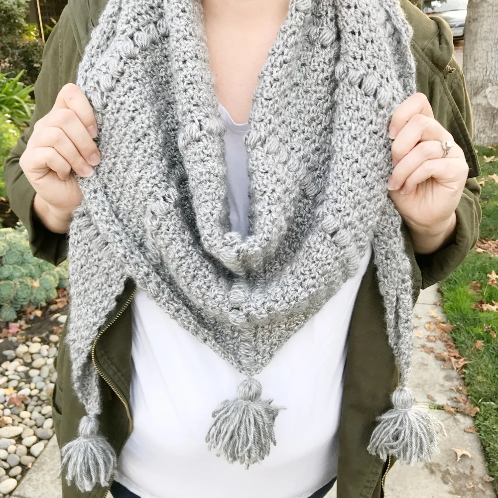 Stitch Crochet Shawl Pattern Moss Stitch Triangle Scarf Crochet