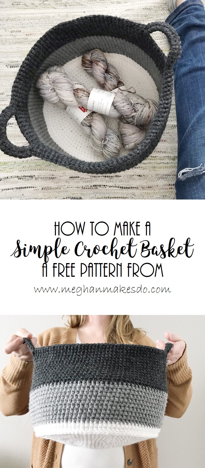 Free Chunky Single Crochet Basket Pattern and Tutorial + Video