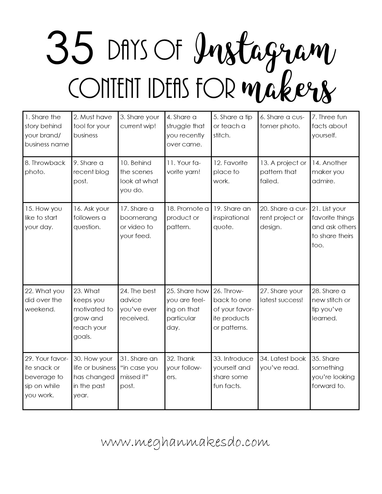 How To Create A Content Calendar For Instagram — Meghan Makes Do