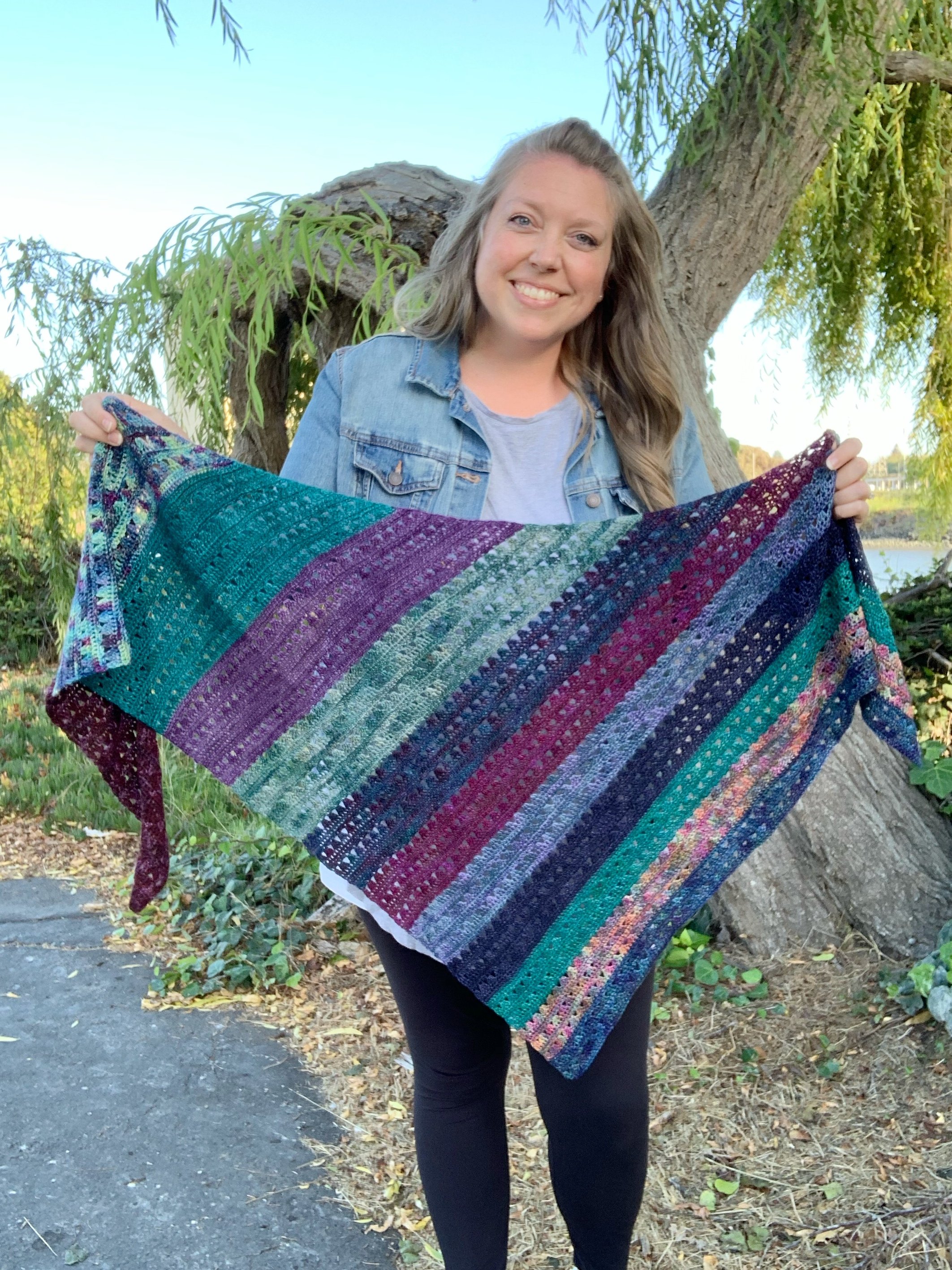 striped crochet shawl pattern, The Caspian Shawl — Meghan Makes Do