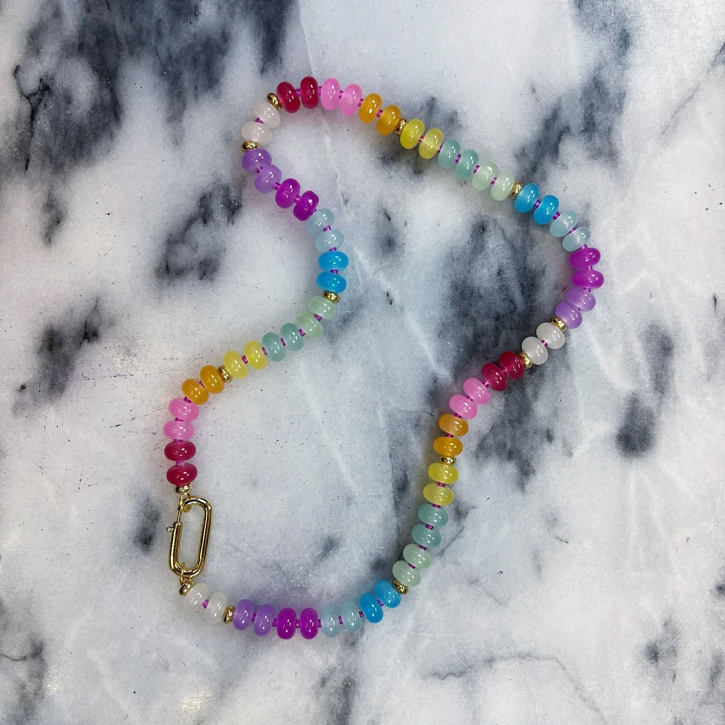 I can&rsquo;t explain it, but I&rsquo;m obsessed with this bead shape. It&rsquo;s just pleasing 😂 

So I made a necklace since I already had the beads from working on bag charms. 

#bsartain