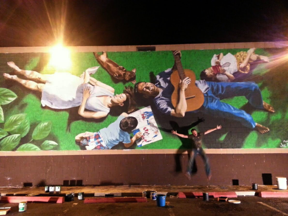 "Lazy Sunday" mural on the side of Bookman's Entertainment Exchange