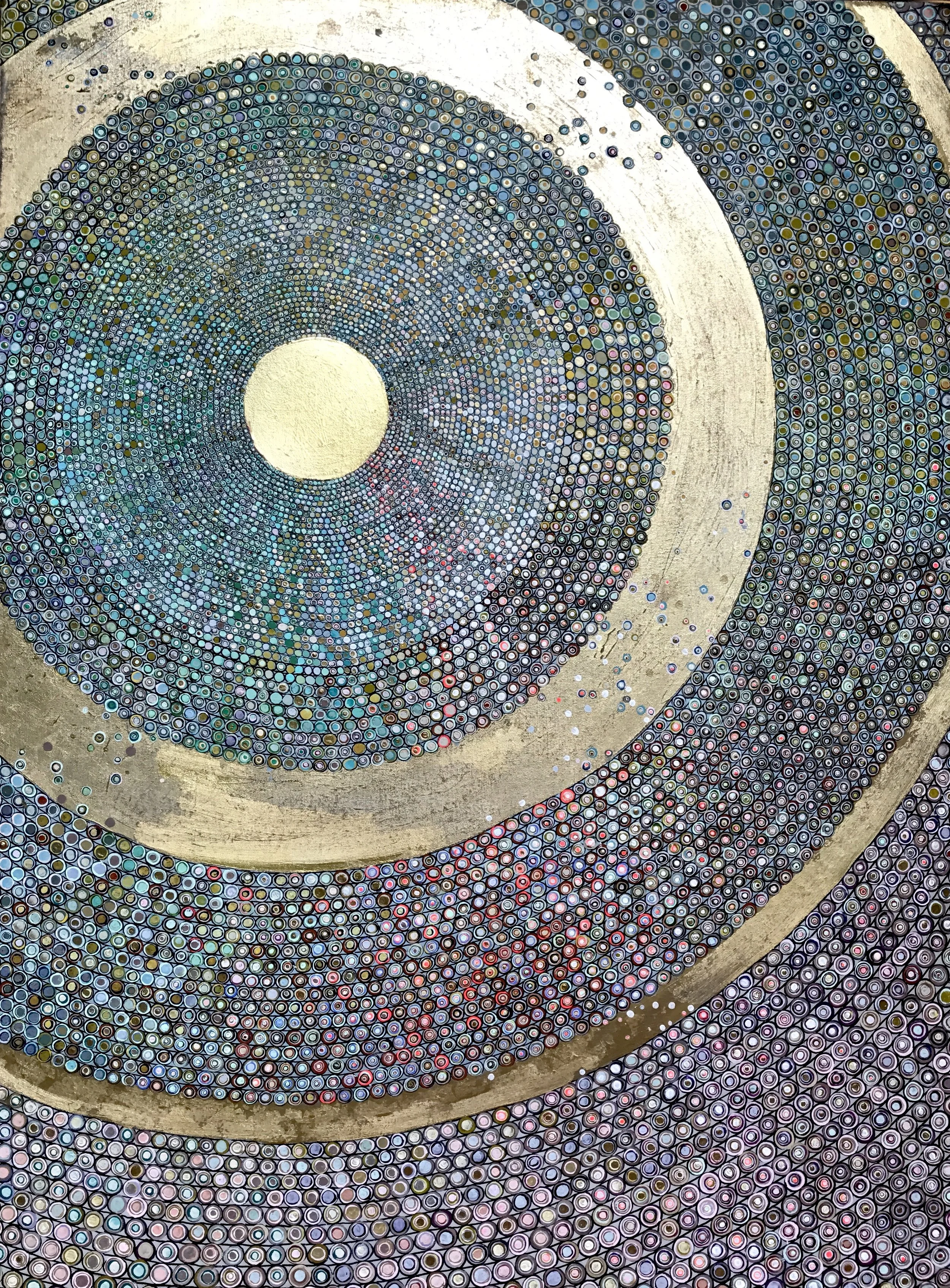Golden Bells 30x40 inches mixed media on canvas