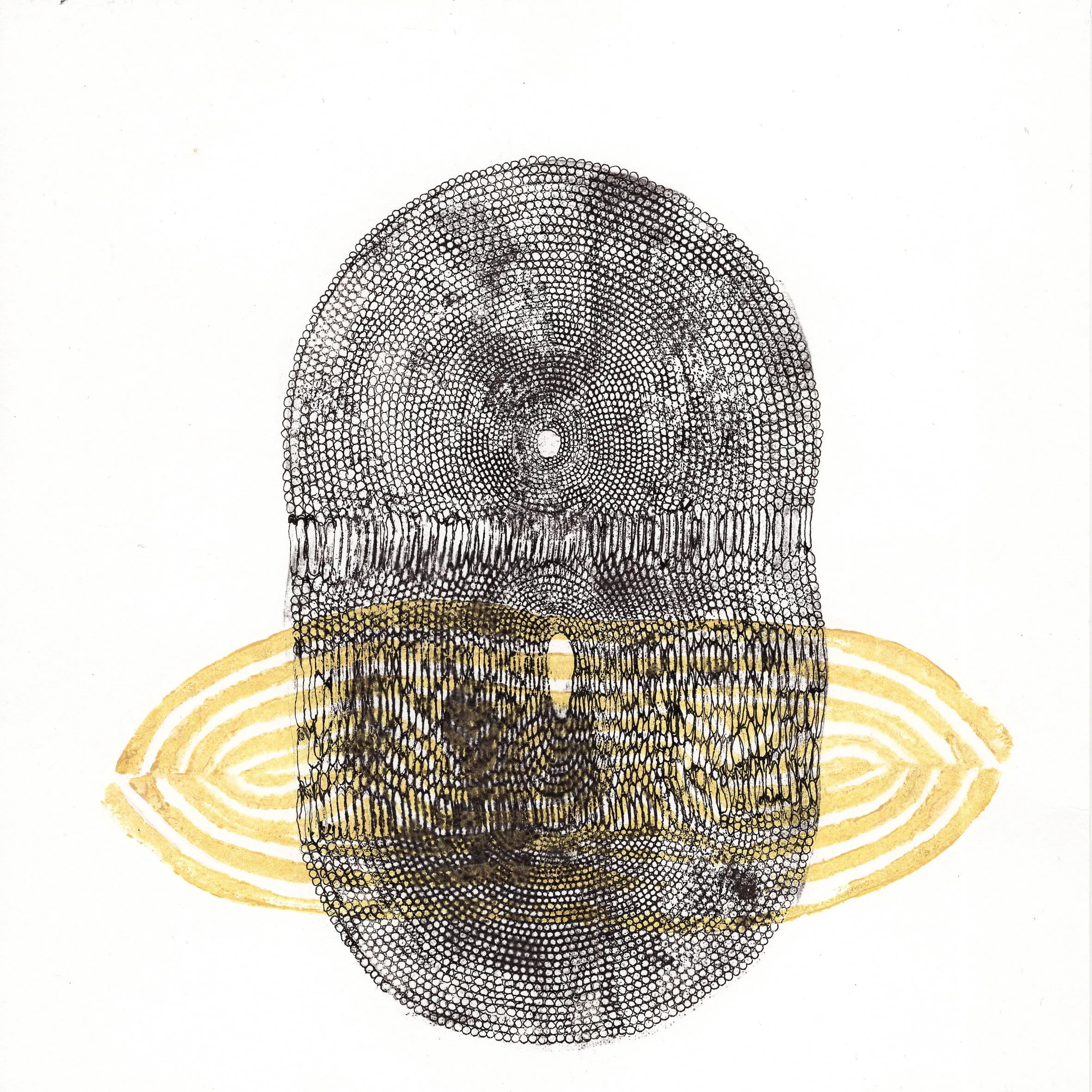 Mixed Media Monoprint 8x8 on paper SOLD
