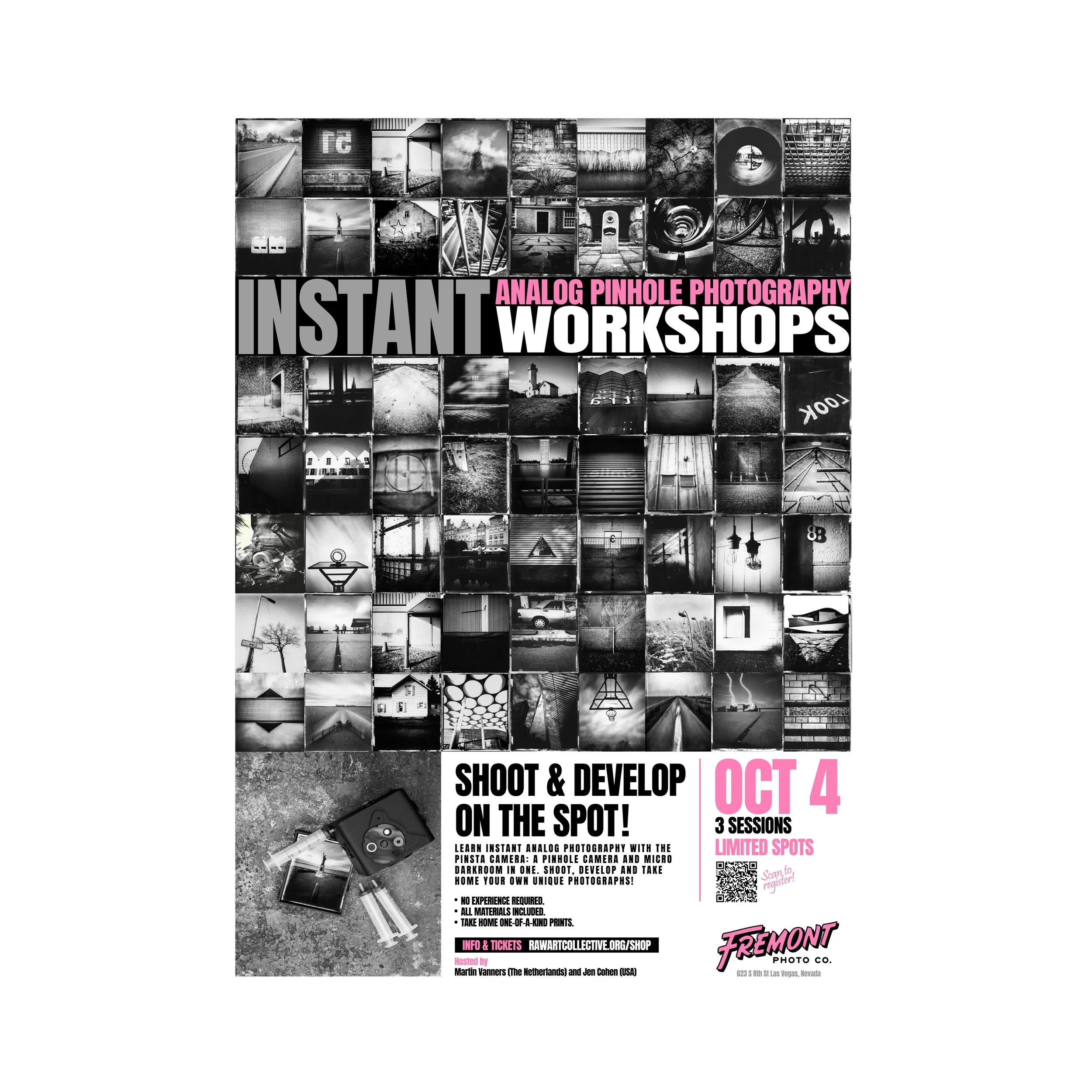 flyer advertising pinsta pinhole workshops at Fremont photo company
