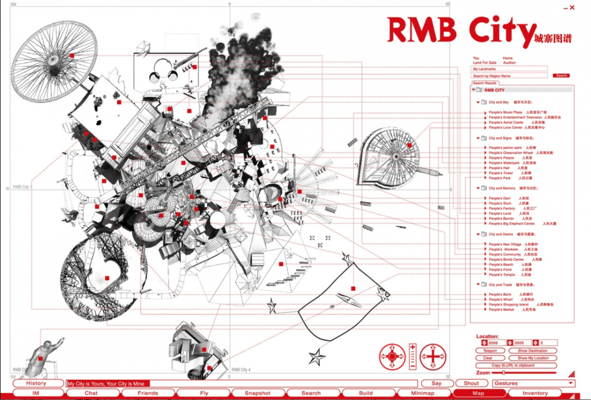 Spatial and digital organization of RMB City, image courtesy rmbcity.com