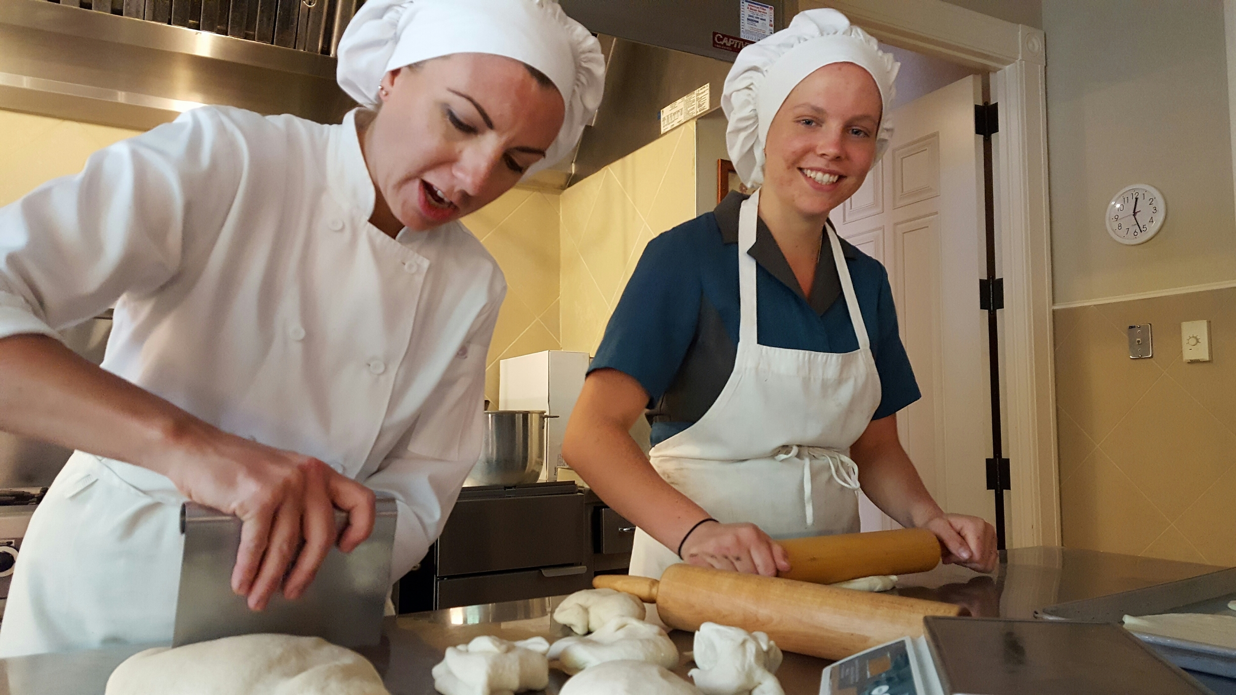 Mary Lou on the prep team for breads and rolls