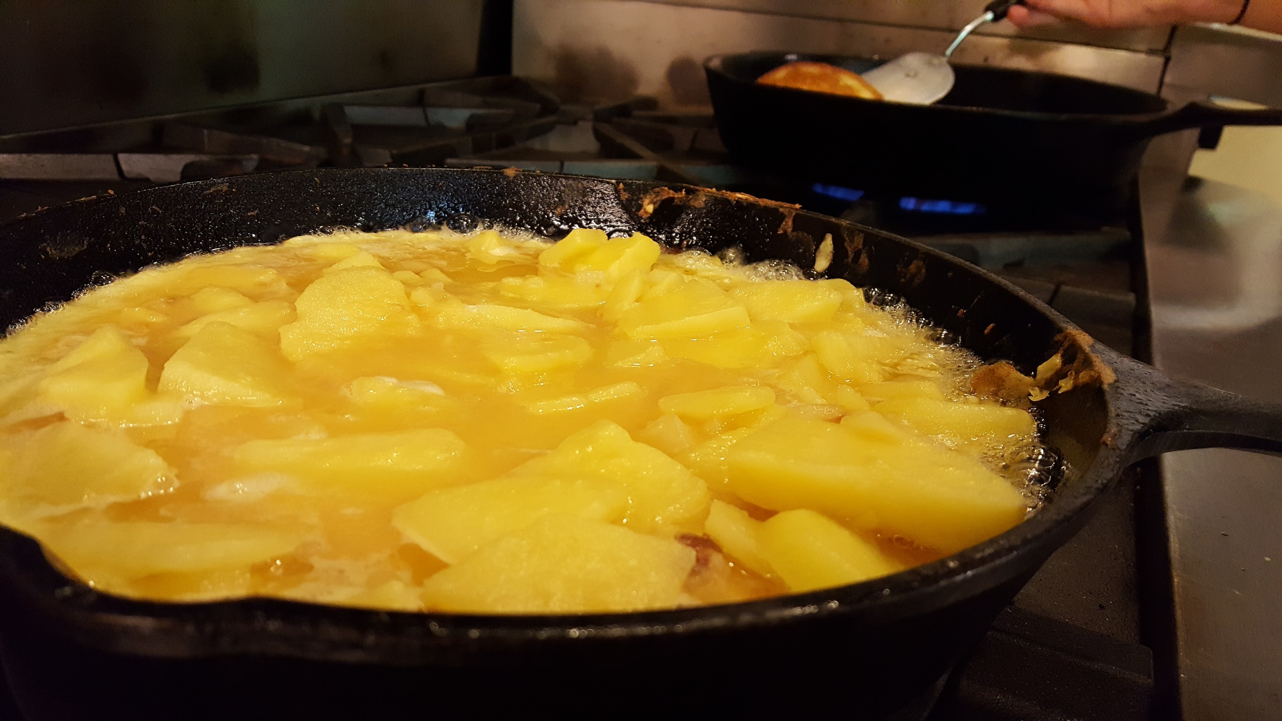 The Spanish Omelet almost ready to flip