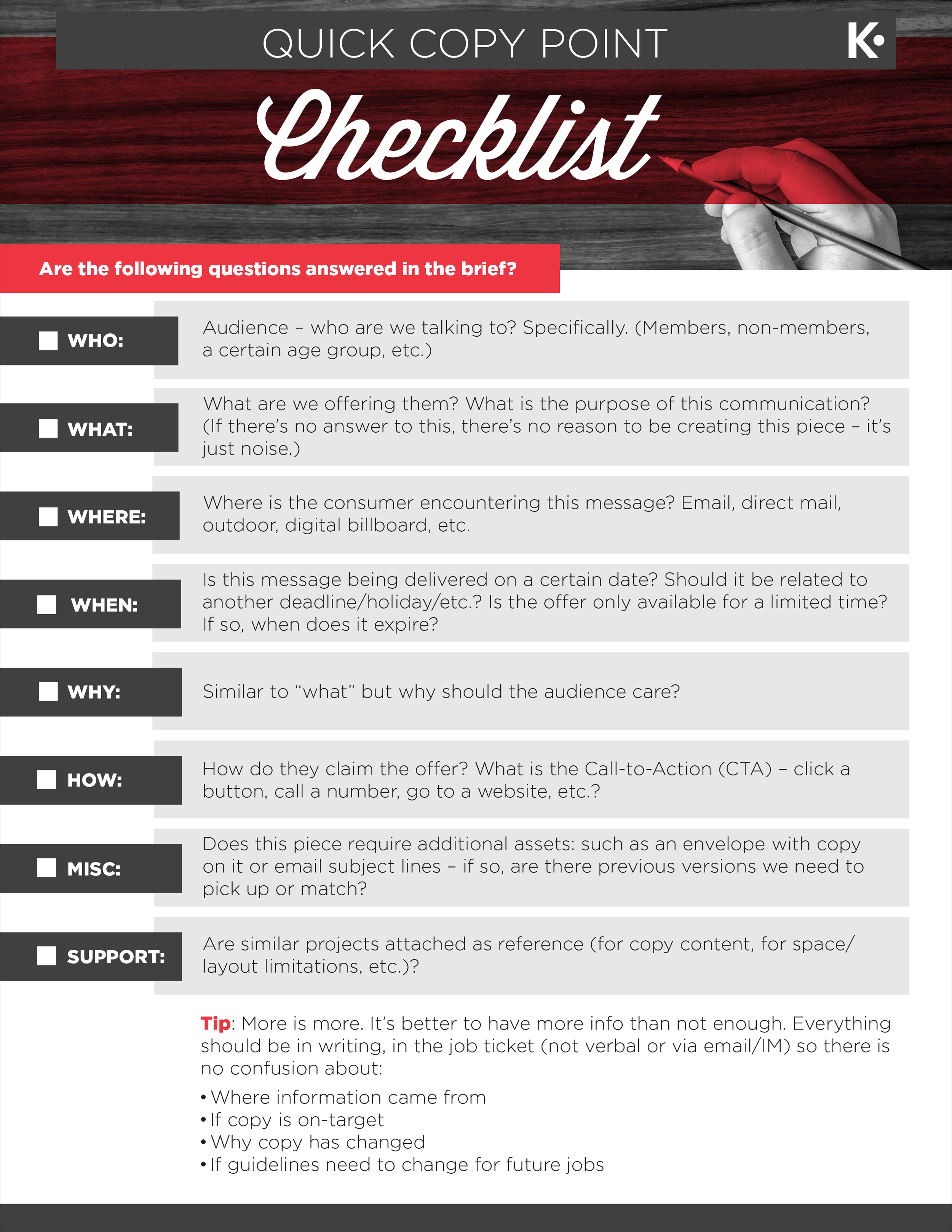 Kobie Copywriting Checklist (Internal)