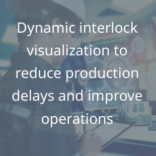 Dynamic interlock visualization to reduce production delays and improve operations 