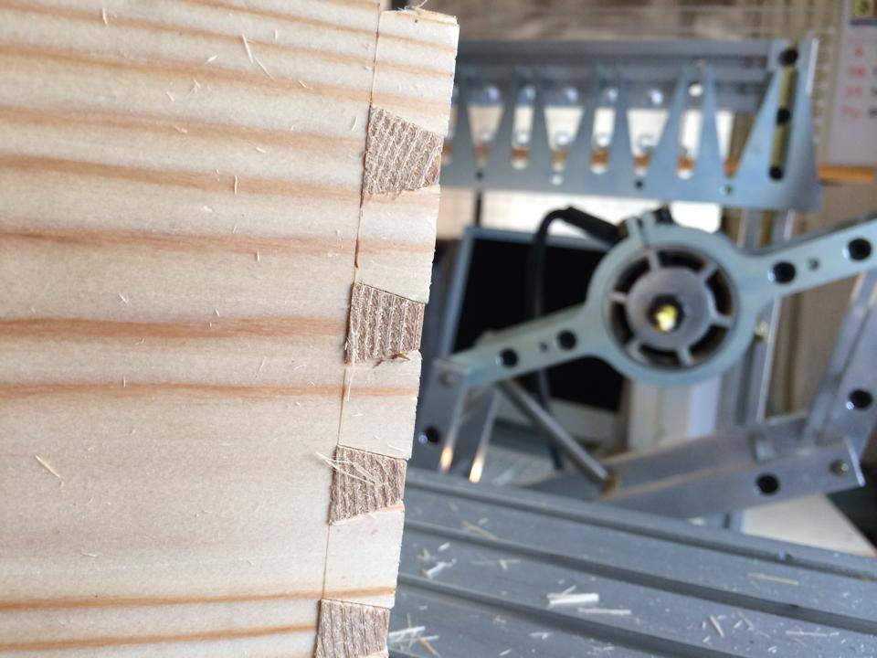 Both pins and tails are cut with a single setup. This is the fastest method we've seen for creating repeatable and precise dovetails.