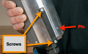 On the Porter Cable 892, remove the two screws and plastic rack gear then slide the pins through the slots in the router mount.