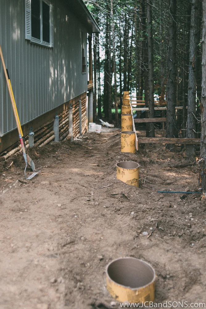 We built this new covered porch on this cottage to allow access from the front of the cottage to the back deck overlooking Townsend Lake.  The foundation piers were created using BF20 Bigfoots with 10" quick-tubes installed 4'-0" below grade to…