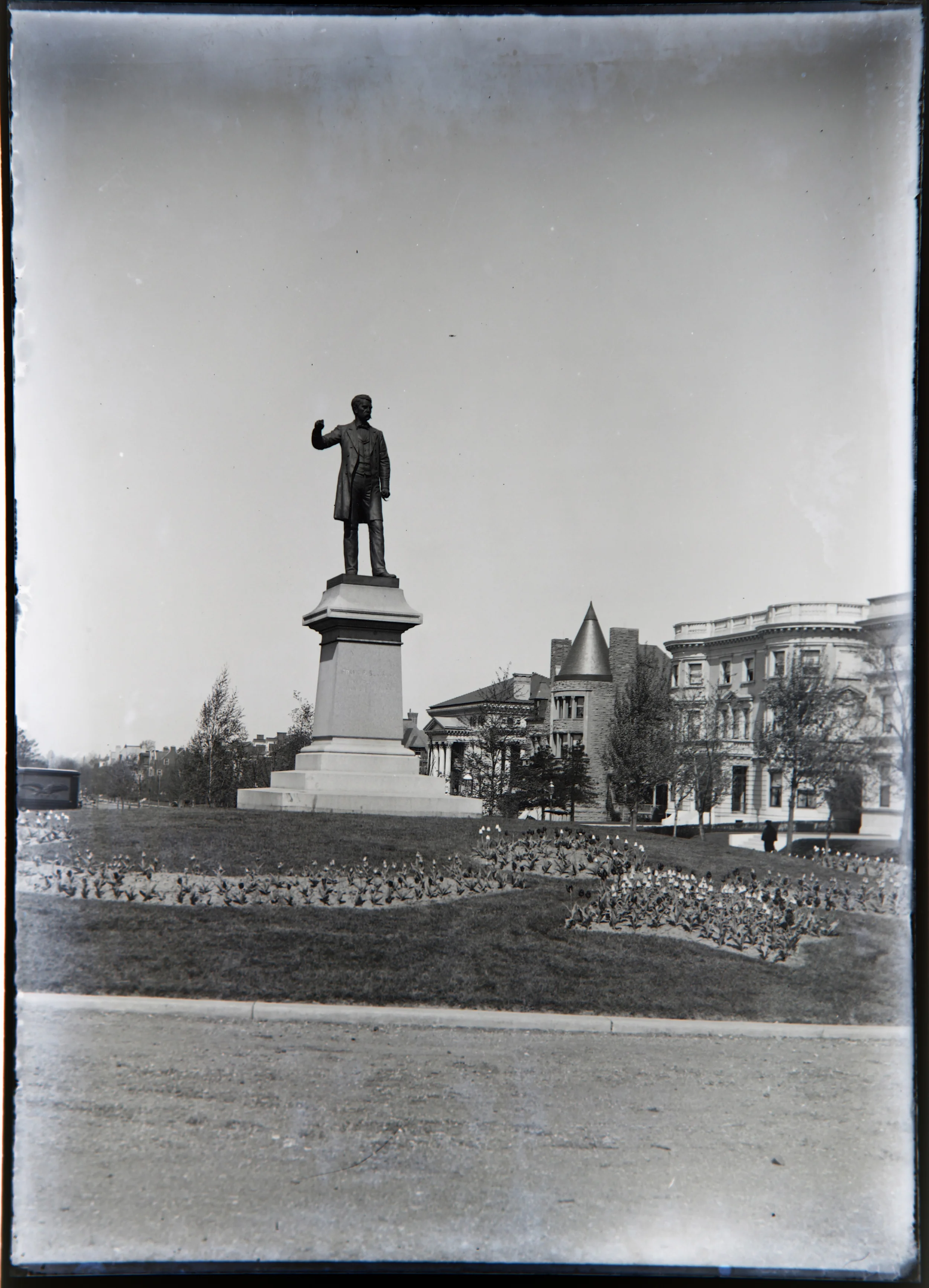 This statue still stands today, same spot at the corner of Lindell Boulevard and Kingshighway near Forest Park in the Central West End, St. Louis.