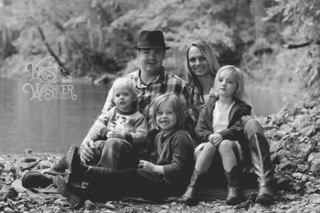 The Epic Family. Kurtis (dad) handles a lot of the entrepreneurial & brand direction. Aimee (mom) is the master soap maker. And the girls love helping their mom out with products. The little boy just runs around and tortures unsuspecting frogs. 