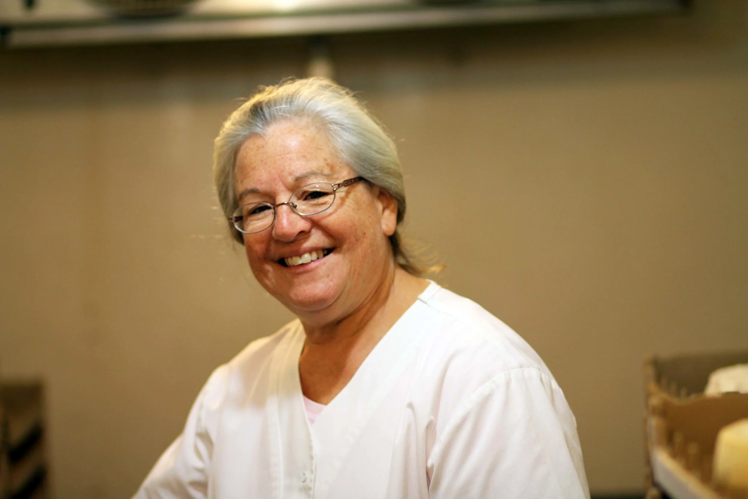 Sheila, in the cheese aging room