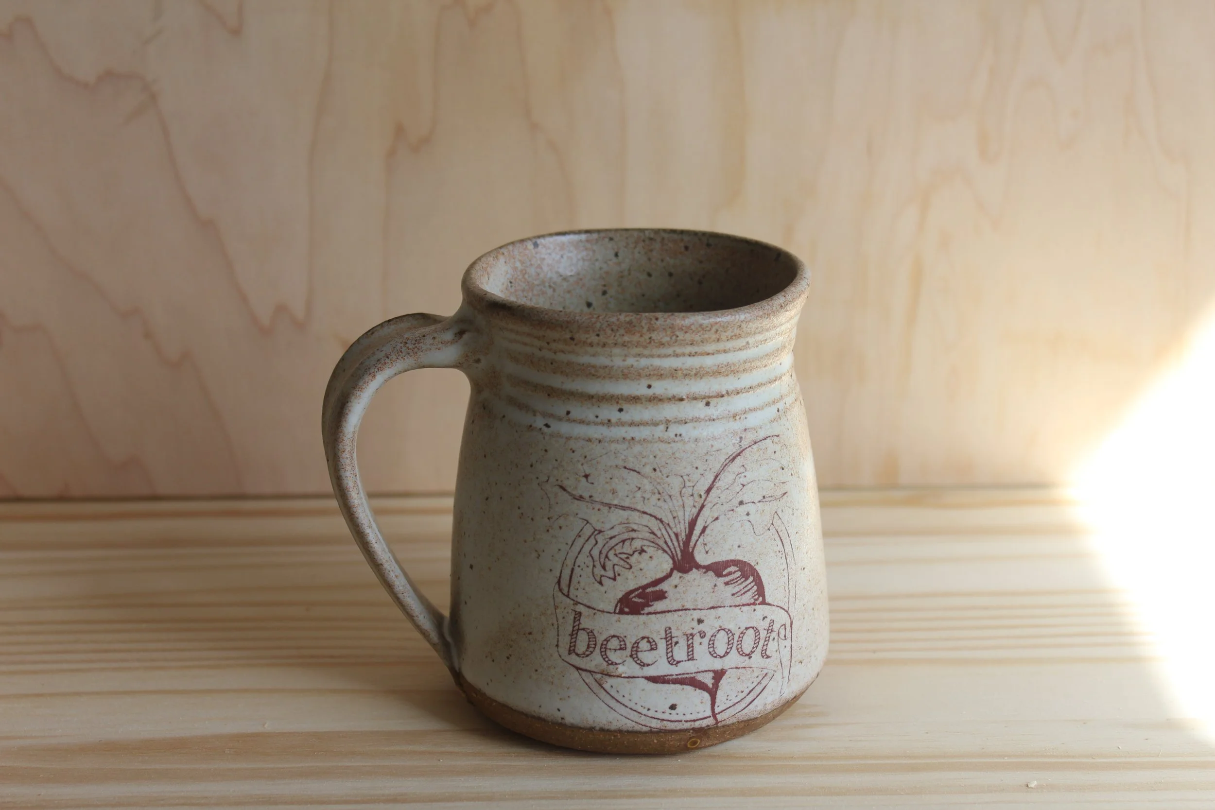 Beetroot handmade coffee mug