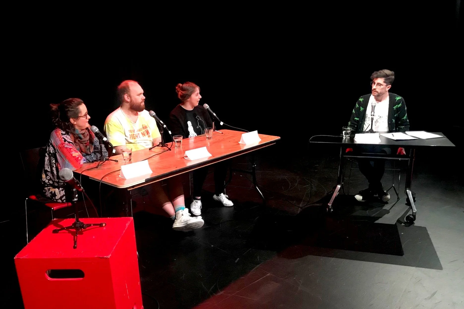 The panelists of Accepting the Beats: (L-R) Eliza Sanders, Liam Kelly, Pippa Drakeford, Matt Powell