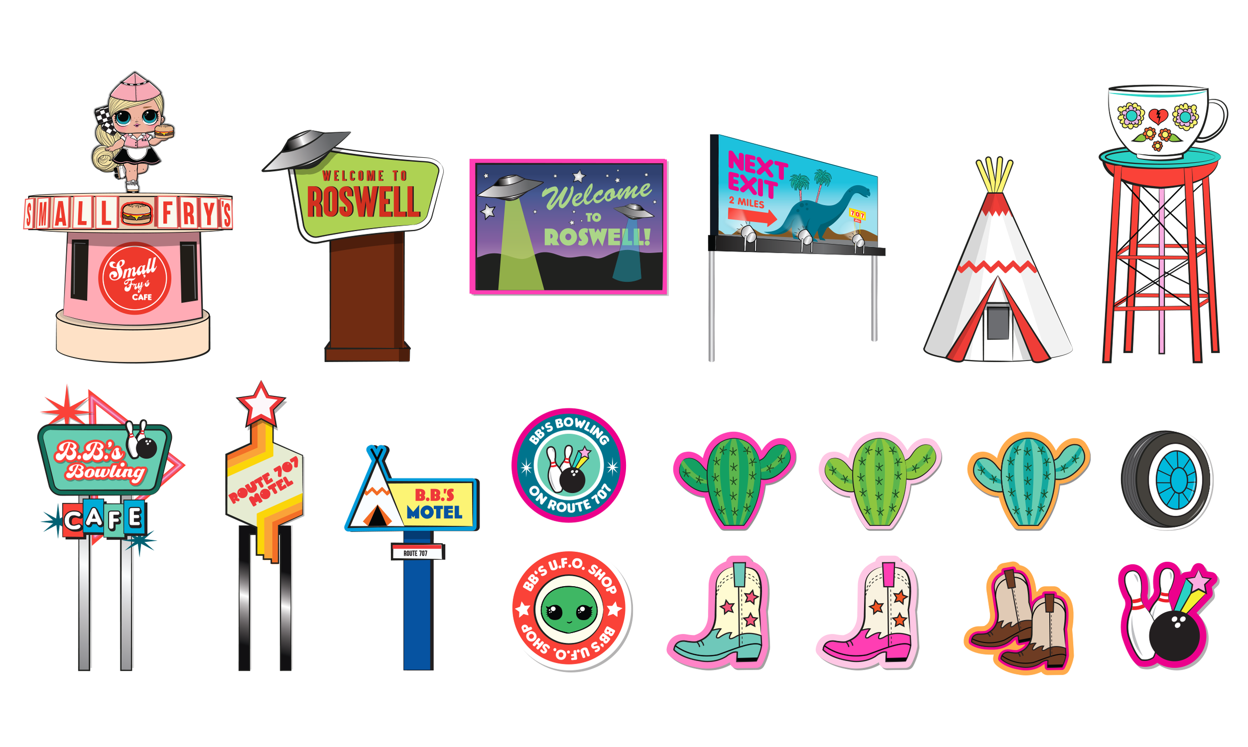 Graphic Illustration for LOL Surprise! Badge Art