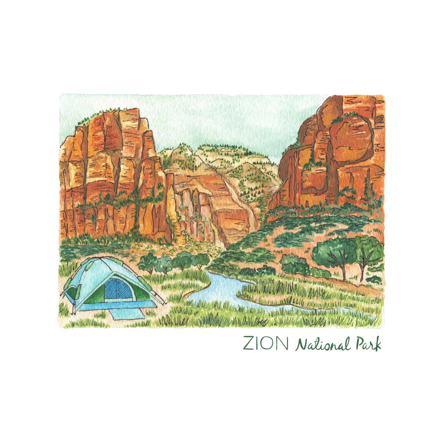 Yosemite National Park Print — Erin Vaughan Illustration