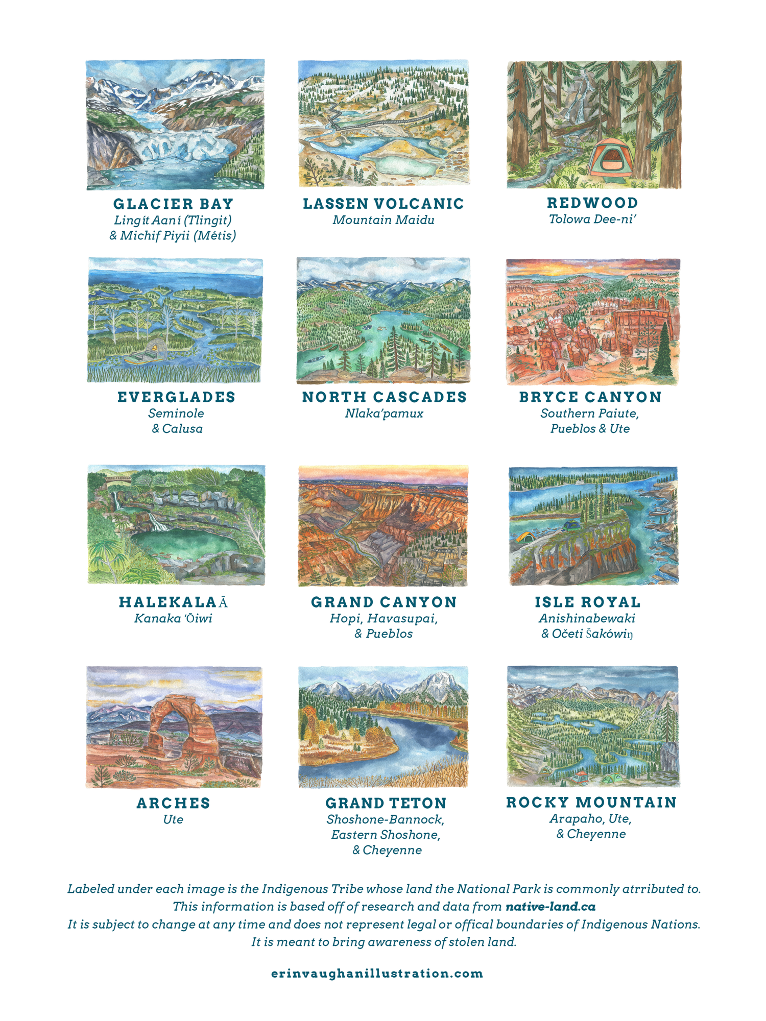 2022- National Parks Calendar Edition 2 — Erin Vaughan | Illustration