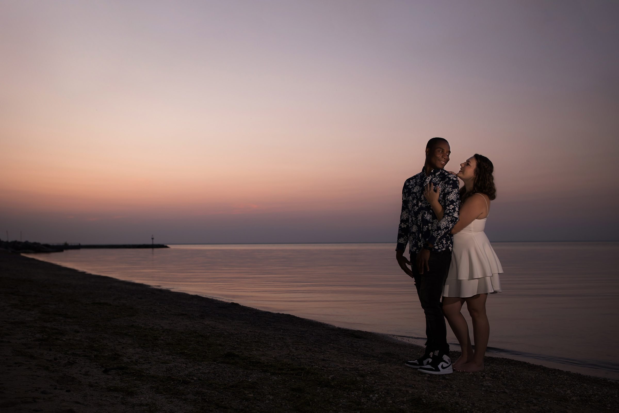  We moved down to the dock area to get that perfect view of the Bay of Green Bay and the sunset.&nbsp; I utilized a mixture of natural light and OCF (off camera flash) to capture the various looks of the sunset.&nbsp; Once the sun had set I chose a t