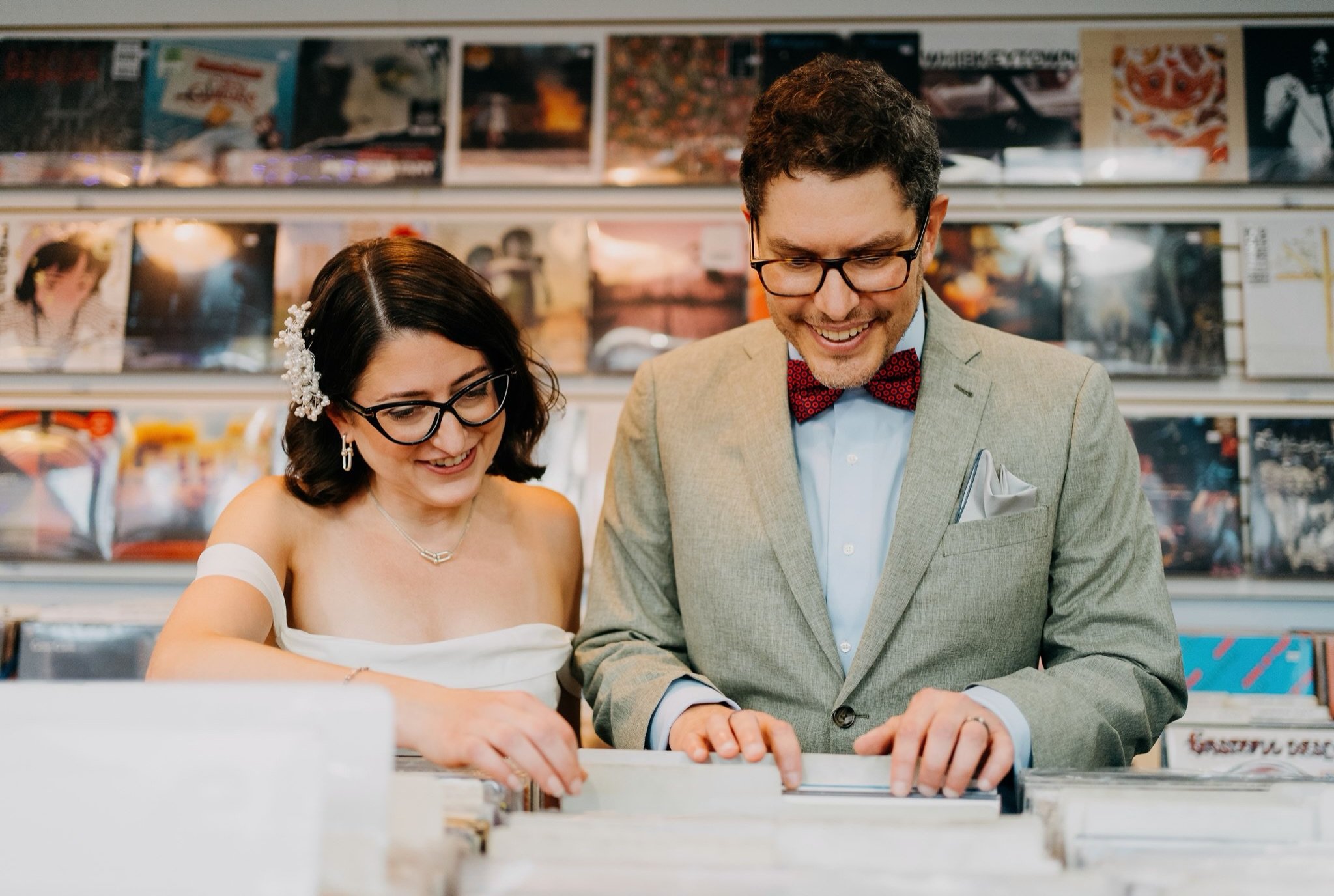Thanks to @mainstreetmusicpa for letting us take some photos inside after Court and Lauren got married! (It&rsquo;s a shop they frequent so makes it double cute)